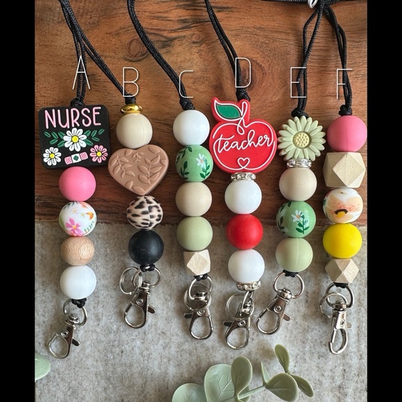 Silicone bead lanyards with clasp - Picture 1 of 8